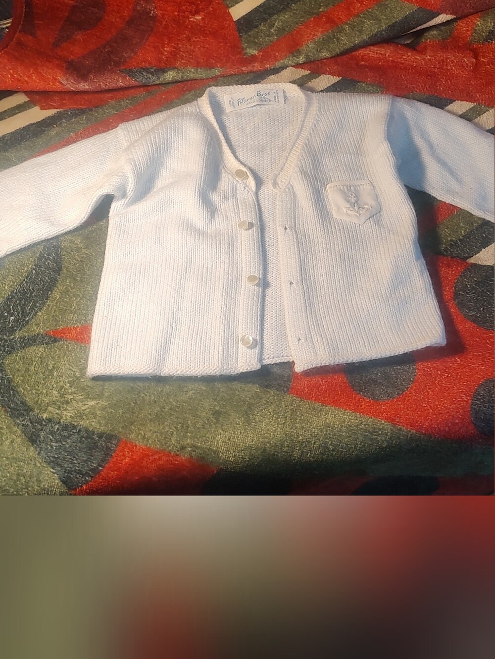 Vintage Feltman Bros Hand Loomed Baby Sweater 3-6 Mths Gc